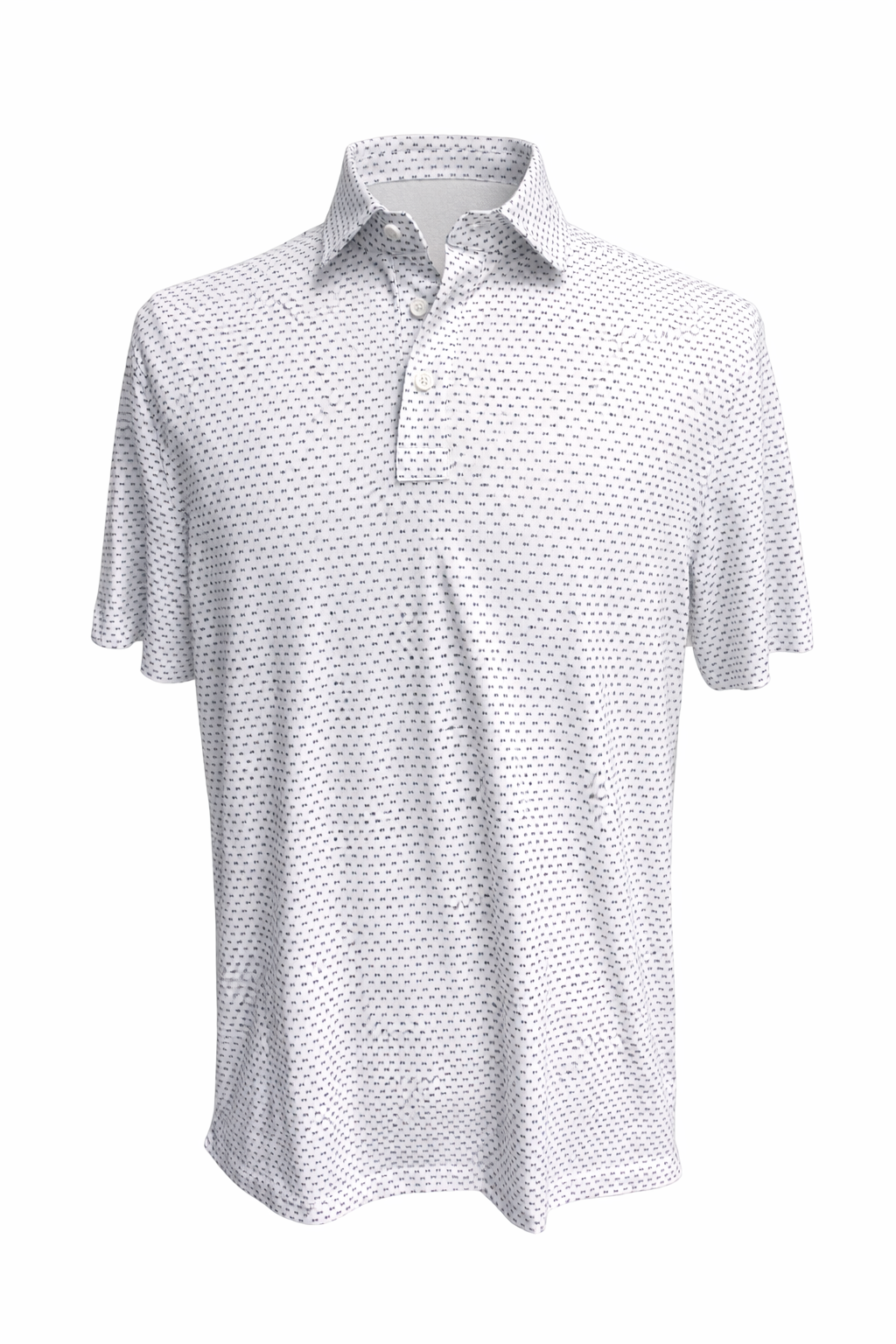 G/FORE Men's Mini Bow Print Golf Polo - Snow - Medium - Skorzie