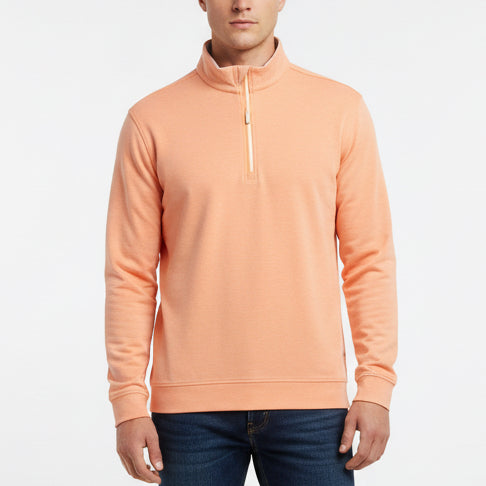 Straight Down Men's Golf Quarter Zip Glendale Cantaloupe Size L