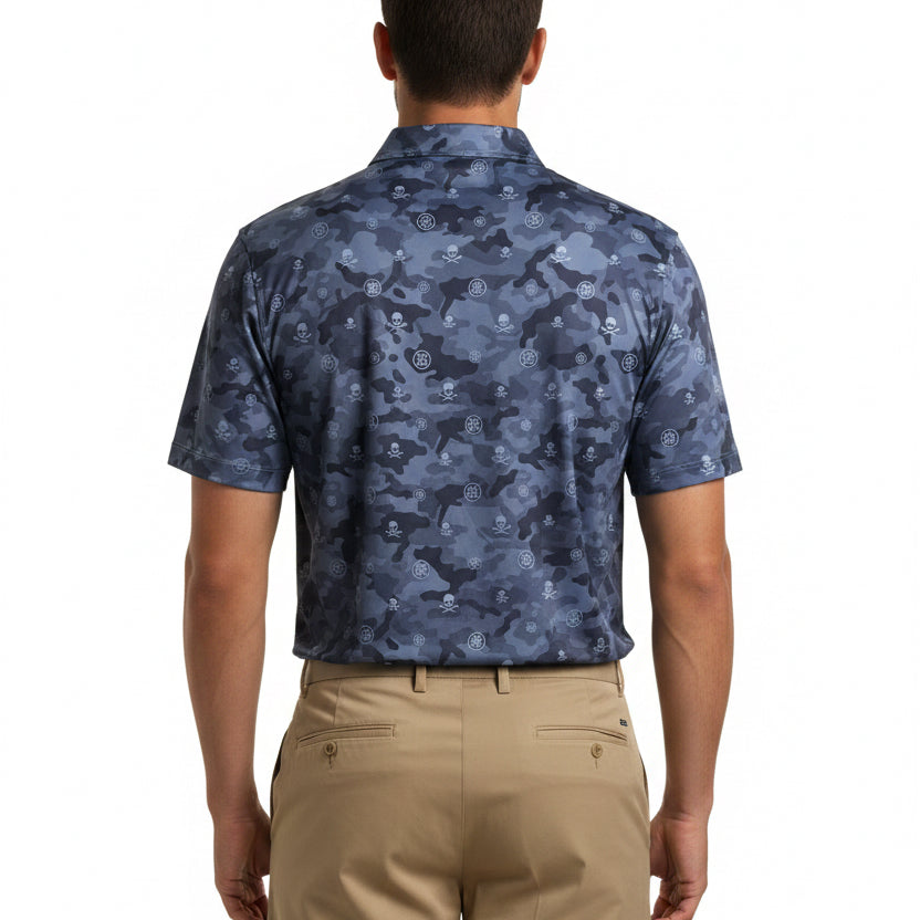 G/FORE Men's Polo Icon Camo Tech Jersey Willow Size M