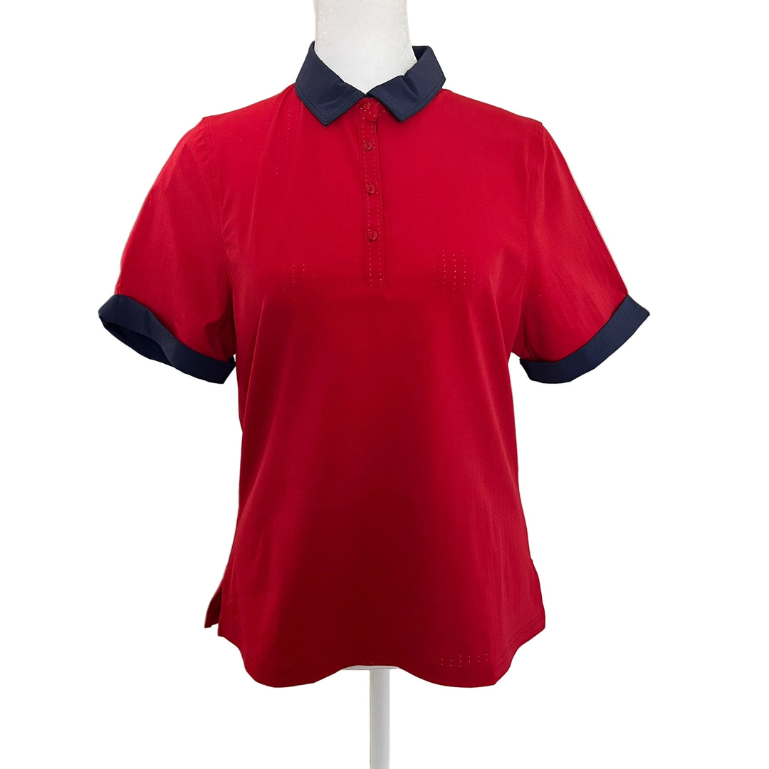March First Relax Polo - Cherry/Navy - Small - Skorzie