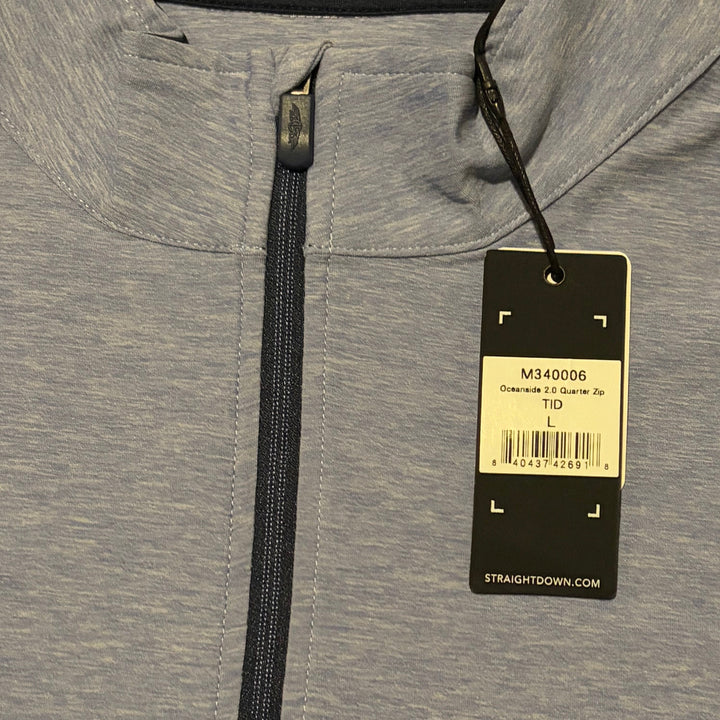 Straight Down Men's Golf Quarter Zip Oceanside 2.0 Tidal Size L
