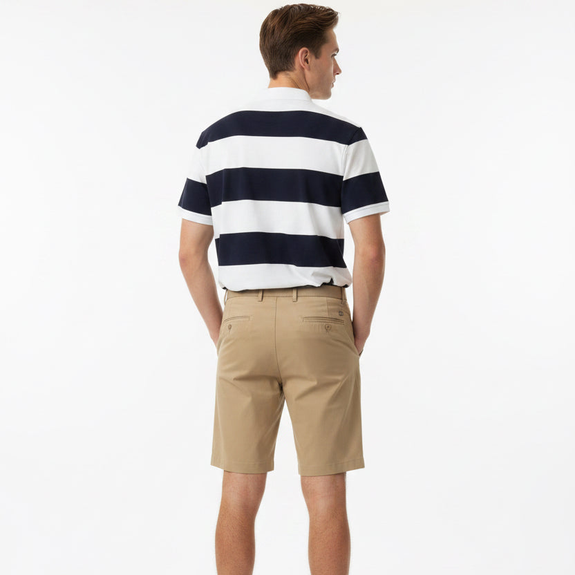 G/FORE Men's Polo Yarn Dye French Terry Rugby Twilight/Snow Size M