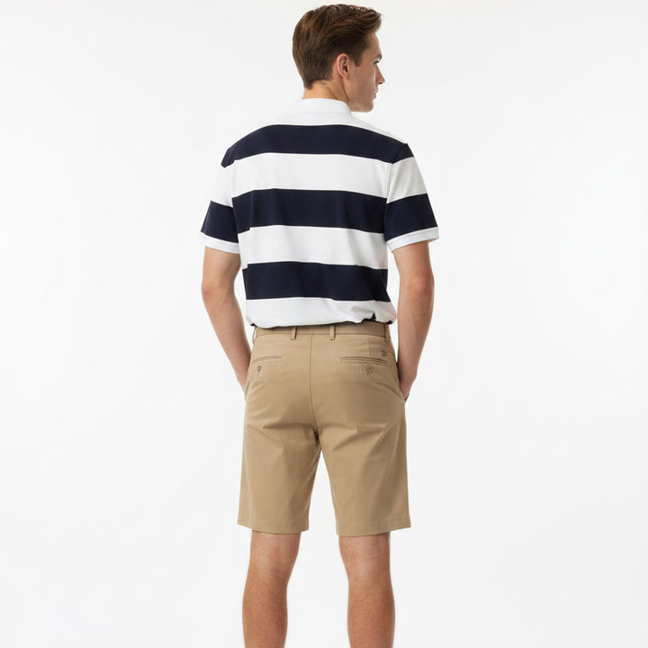 G/FORE Men's Polo Yarn Dye French Terry Rugby Twilight/Snow Size M