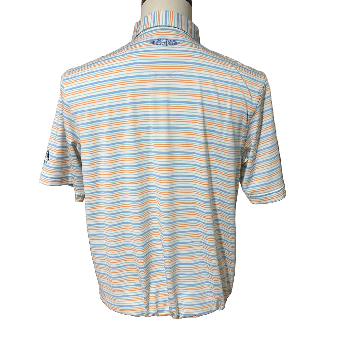 Straight Down Zuma Stripe Polo (w/logo) - Carolina - Small - Skorzie