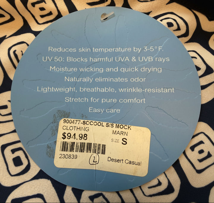 SanSoleil Womens Sleeveless Zip Top - Diamond Swirl - Small