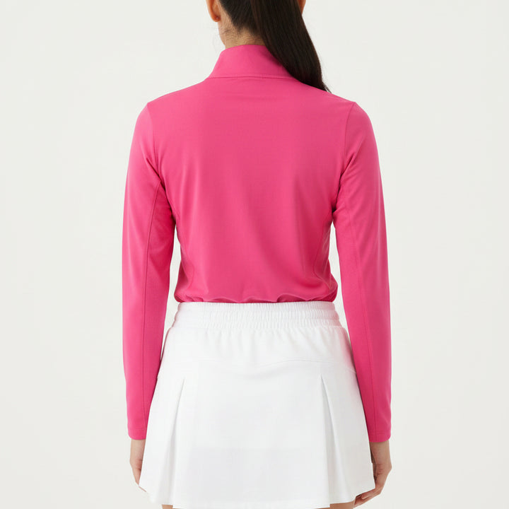 Golftini Women's Golf Polo L/S Zip Hot Pink Size XS