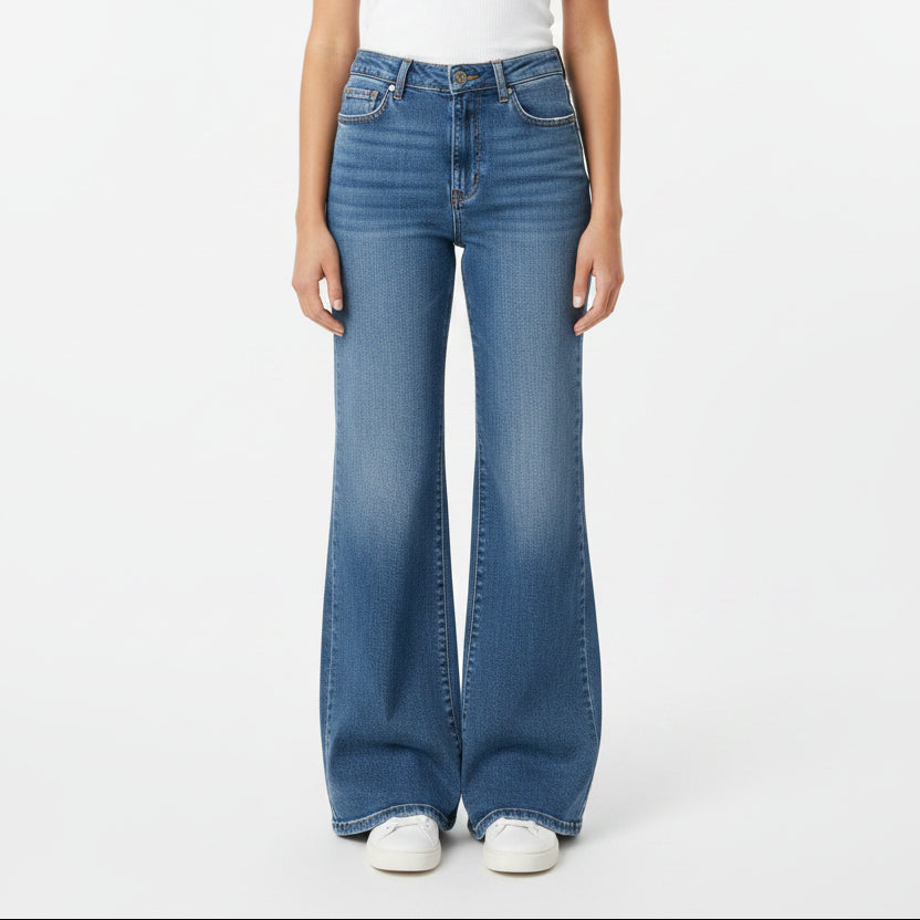 Good American Women's Jeans Good Waist Palazzo 33.5" Indigo986 Size 0