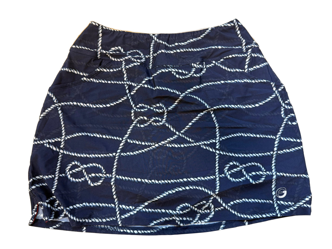 Foray Golf Hem Vent Pocket Skort (15") - Navy Rope
