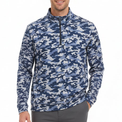 Straight Down Men's Golf Quarter Zip Arlington Tidal Size L