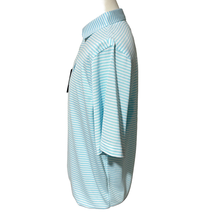 Straight Down Del Mar Stripe Polo (w/logo) - Tahoe