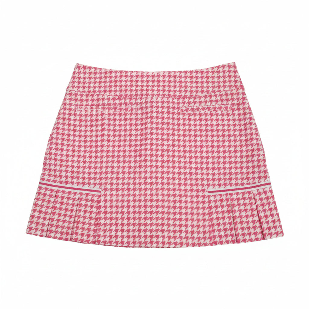 Golftini Women's Golf Skort 17.5" Pink Houndstooth Size 4