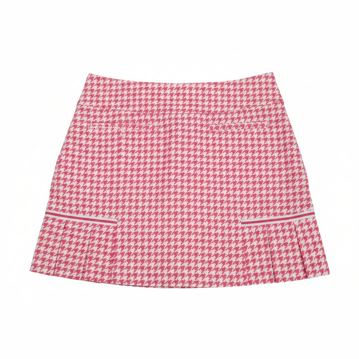 Golftini Women's Golf Skort 17.5" Pink Houndstooth Size 4