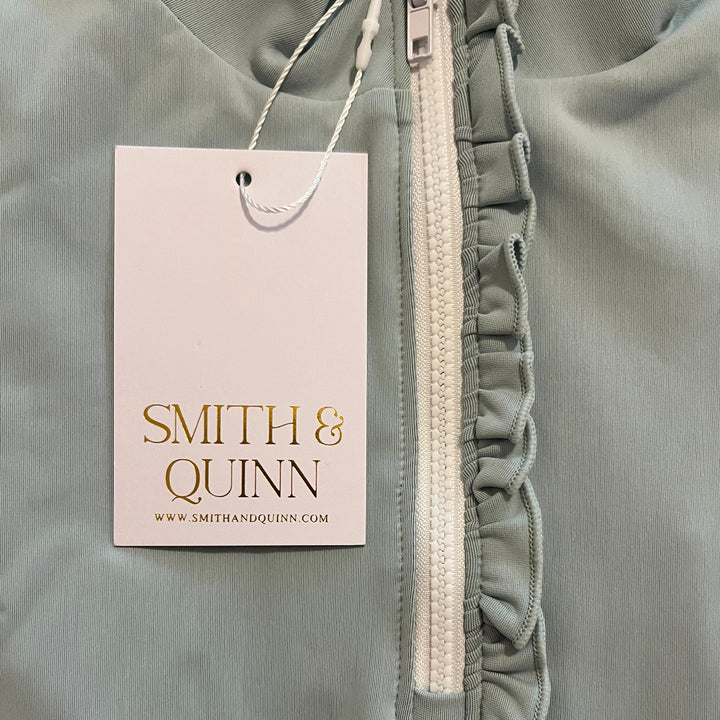 Smith & Quinn Women's L/S Polo Ava Ruffle 1/4 Zip Mint Size XS