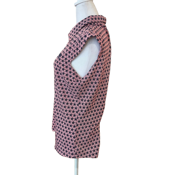 IBKUL Sleeveless Zip Polo (w/logo) - Stars & Stripes