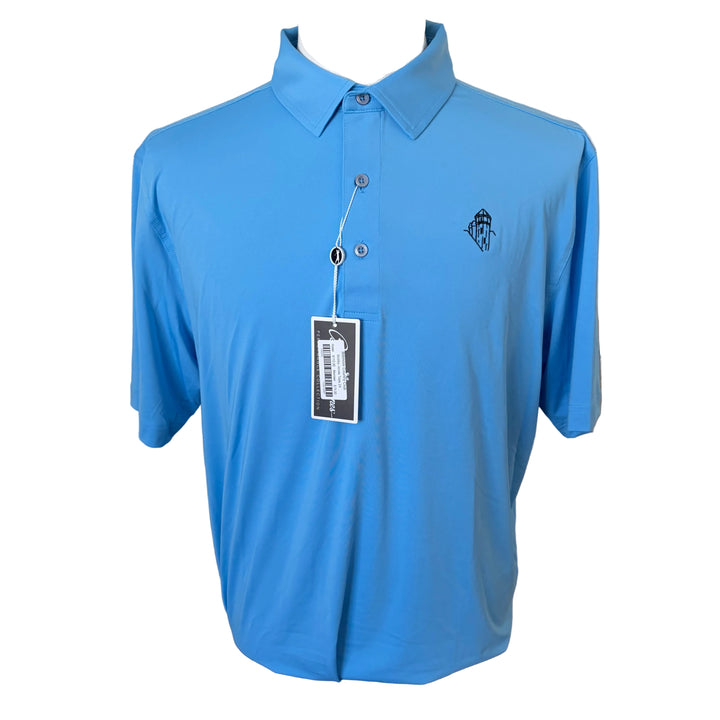 Bobby Jones Performance Jersey Solid Polo (w/ logo) - Sky Blue - Skorzie