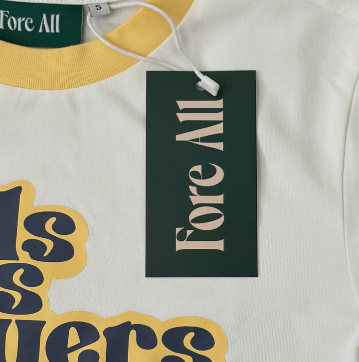 Fore All Women's Ringer Tee "Girls Is Players Too" White