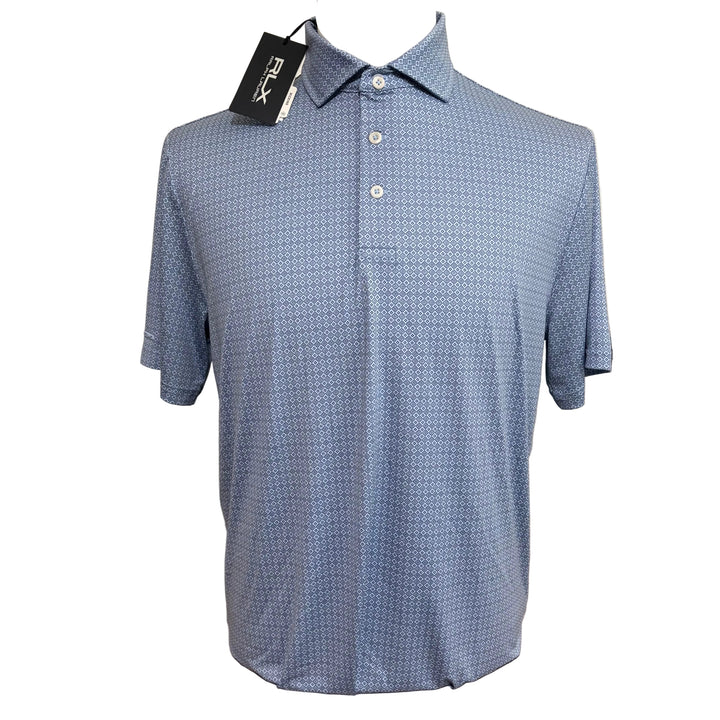 RLX Ralph Lauren Classic Fit Performance Polo - Blue Geo - Small - Skorzie