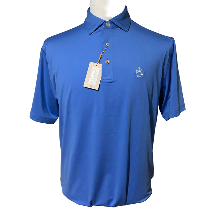 Peter Millar Solid Performance Jersey Polo (w/logo) - Blue Sea