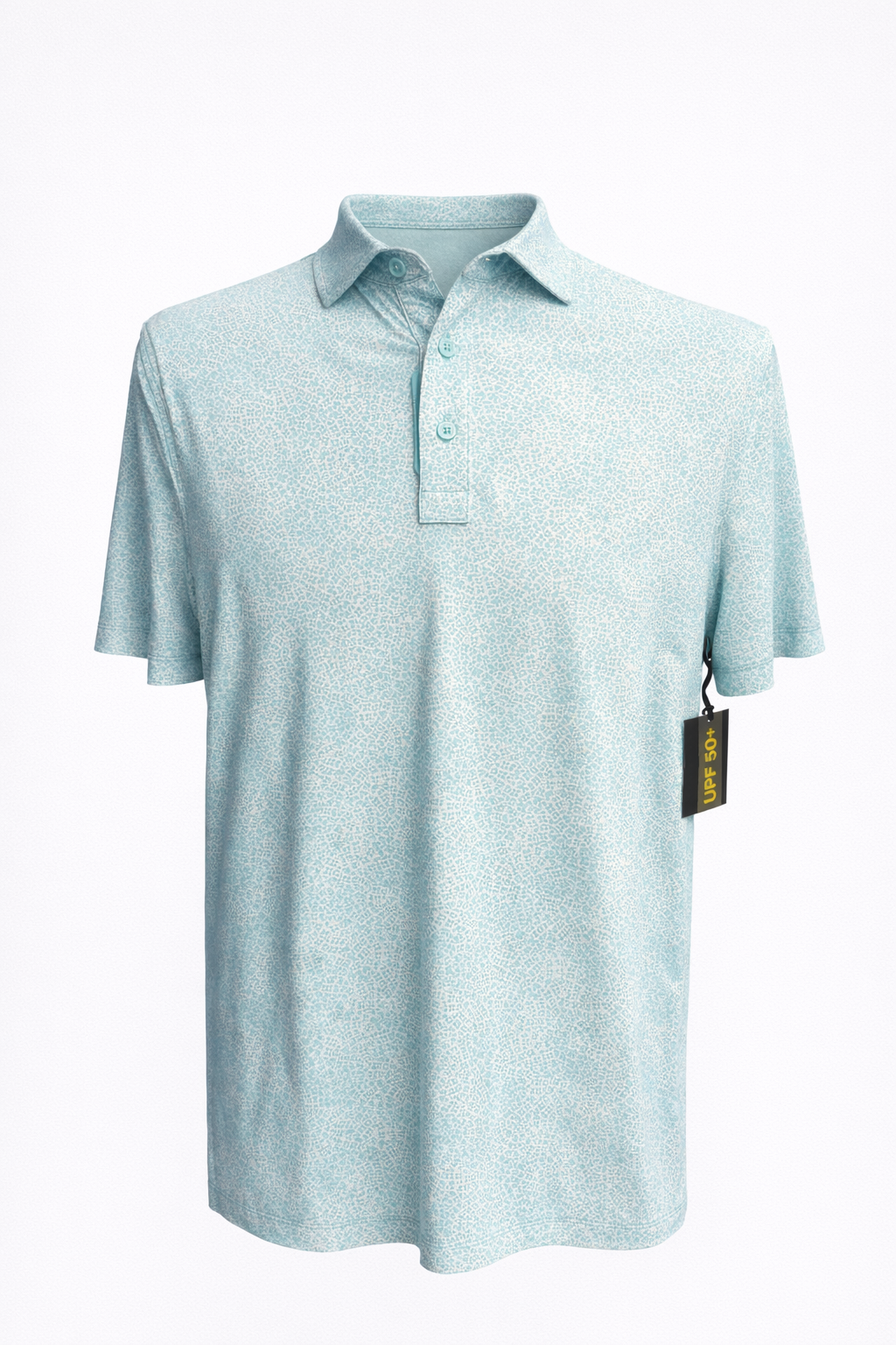 G/FORE Men's Floral Jersey Golf Polo - Aqua - Medium - Skorzie