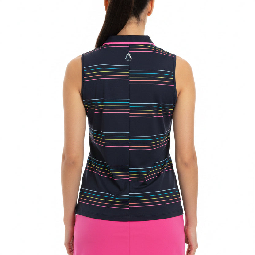 G/FORE Offset Stripe Tech Pique S/L Polo (w/ logo) - Twilight - Skorzie