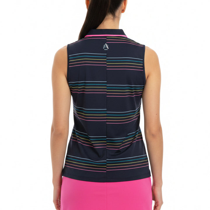 G/FORE Offset Stripe Tech Pique S/L Polo (w/ logo) - Twilight - Skorzie
