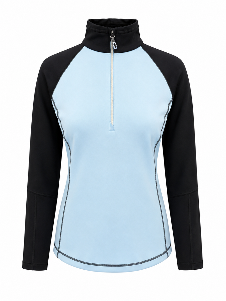 Sunice Women's Maddy Stretch Quarter Zip Pullover - Blue Bell/Black - Medium