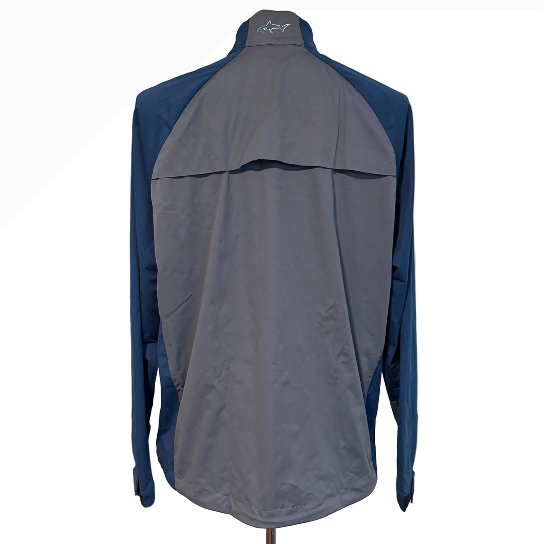 Greg Norman Weatherknit Block Full-Zip Jacket - Charcoal/Navy - Large - Skorzie