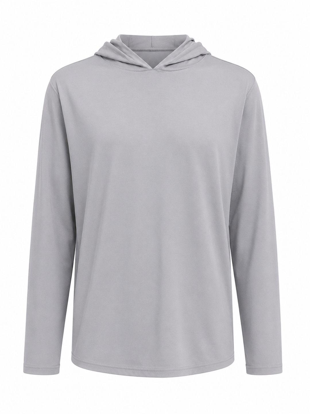 Cuts AO Long Sleeve Hooded Curve-Hem Tee - Stratus Gray - 2XL - Skorzie