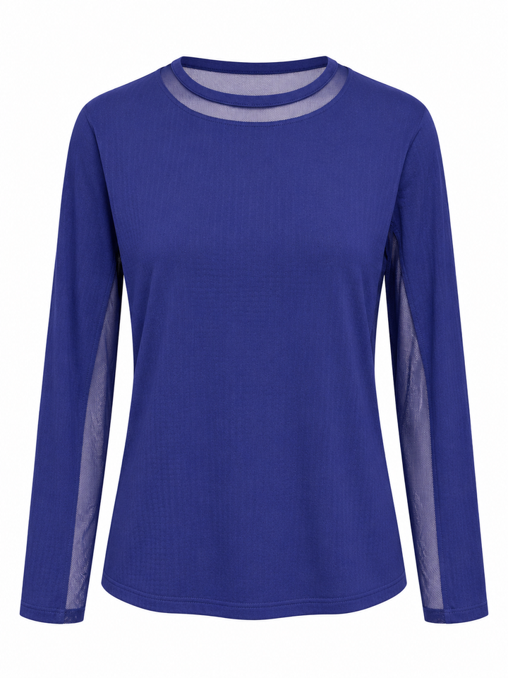 IBKUL Womens Long Sleeve Crew Neck Top - Navy