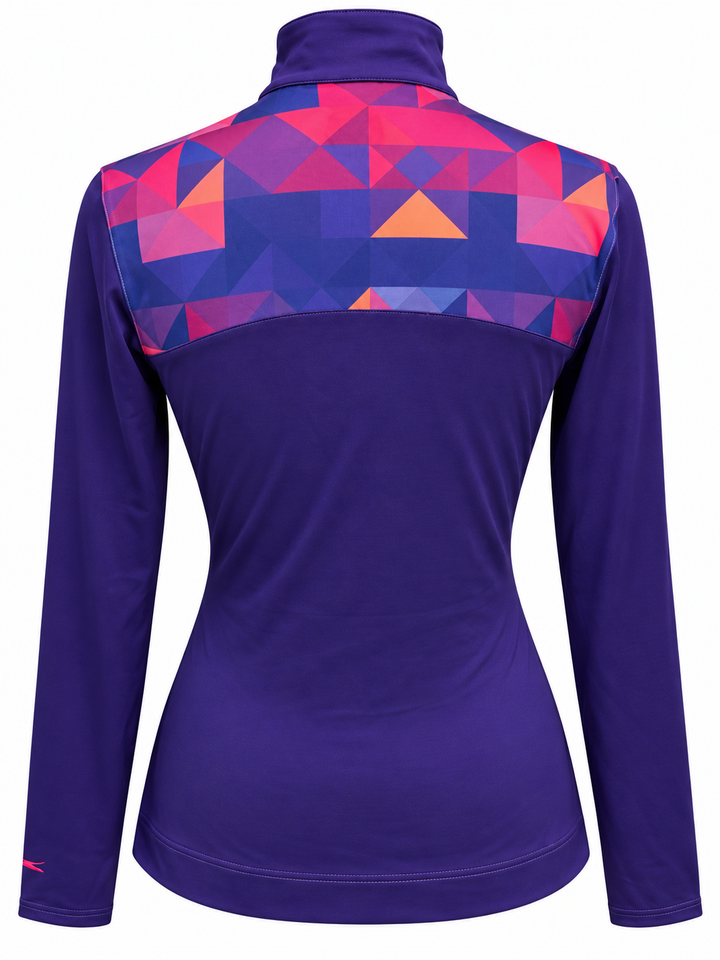 Slazenger Geo Printed Long Sleeve 1/4 Zip Pullover - Small - Purple Lapis - Skorzie