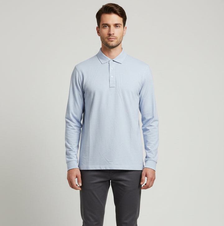 G/FORE Men's Polo Delta Dot Jacquard Long Sleeve Baja Size M
