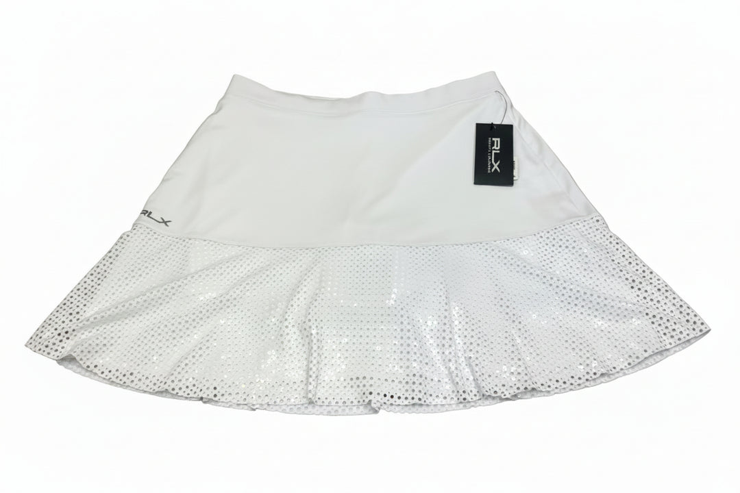 RLX Ralph Lauren Mesh Ruffle Skort - White - XS - Skorzie