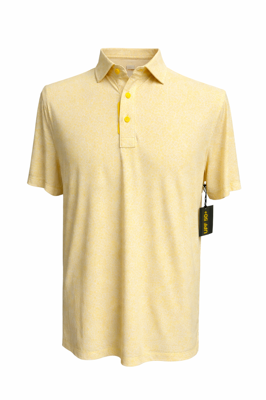 G/FORE Men's Floral Jersey Golf Polo - Canary - Medium - Skorzie
