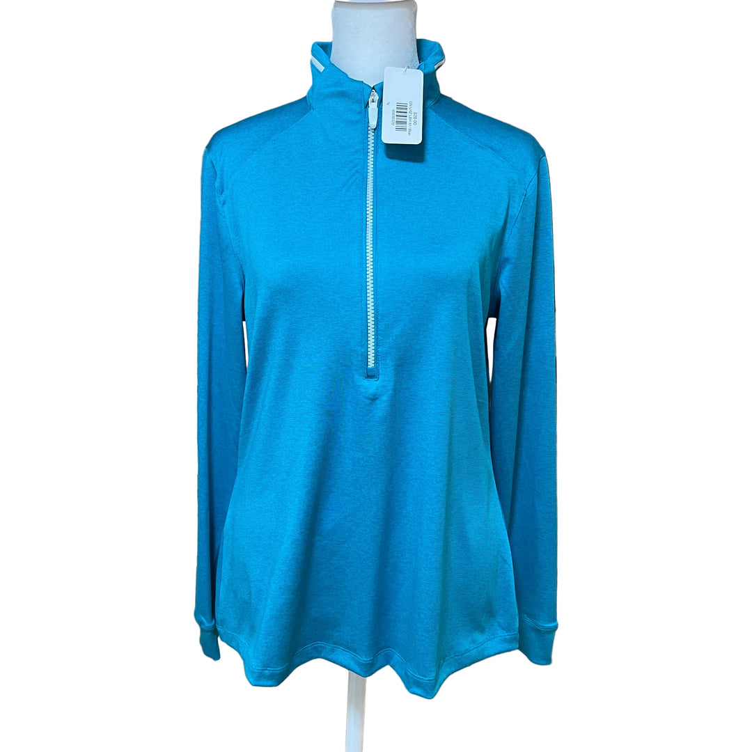 Greg Norman Leaderboard Half-Zip - Lagoon Blue Heather - Medium - Skorzie
