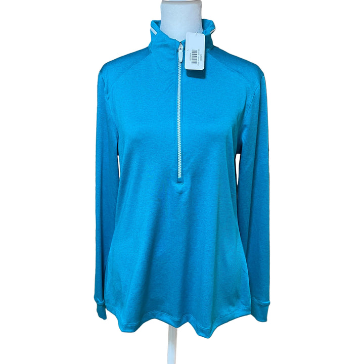 Greg Norman Leaderboard Half-Zip - Lagoon Blue Heather - Medium - Skorzie