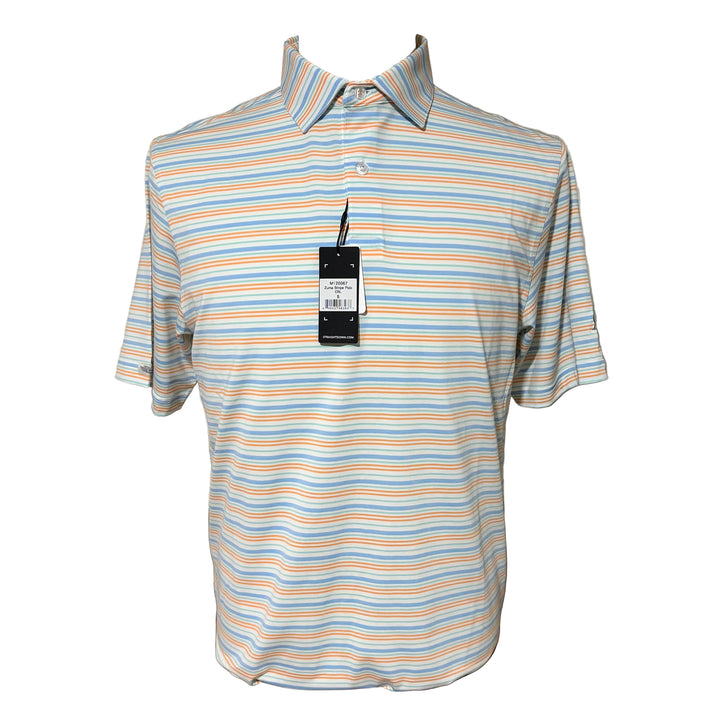 Straight Down Zuma Stripe Polo (w/logo) - Carolina - Small - Skorzie