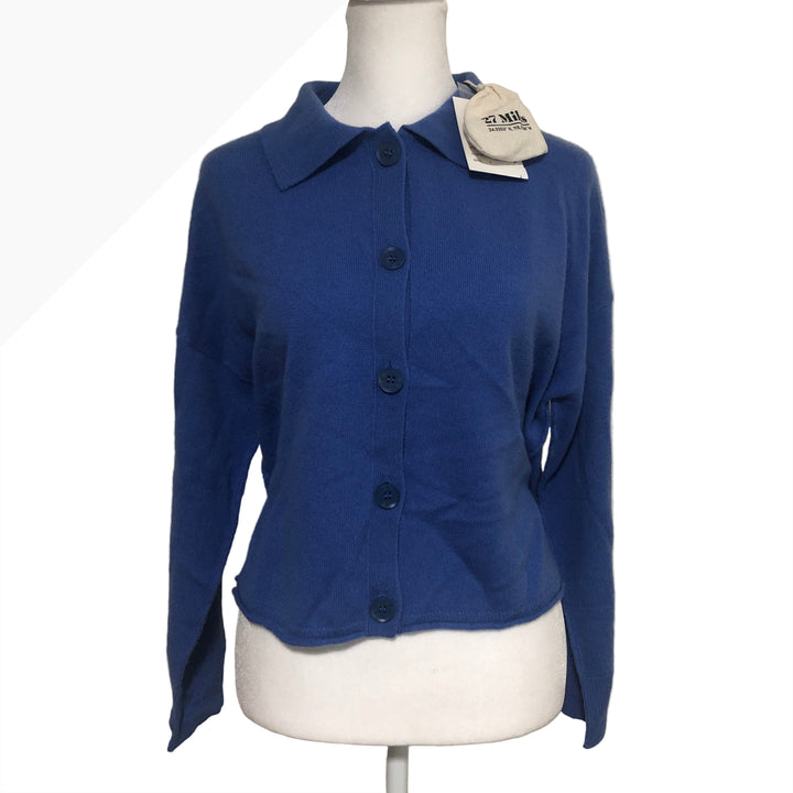27 Miles Chelsea Button Sweater - Cobalt - Small - Skorzie
