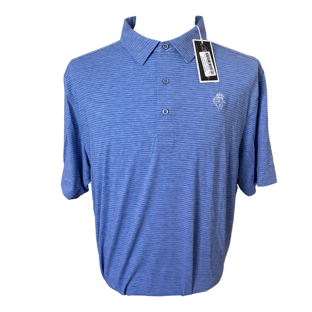 Bobby Jones Performance Pin Stripe Polo (w/ logo) - Marina Blue - X-Large - Skorzie