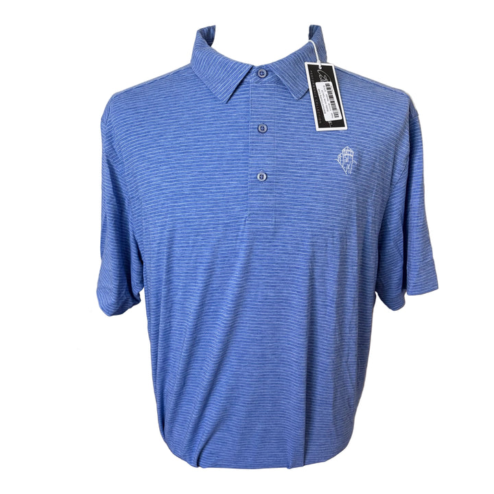 Bobby Jones Performance Pin Stripe Polo (w/ logo) - Marina Blue - X-Large - Skorzie