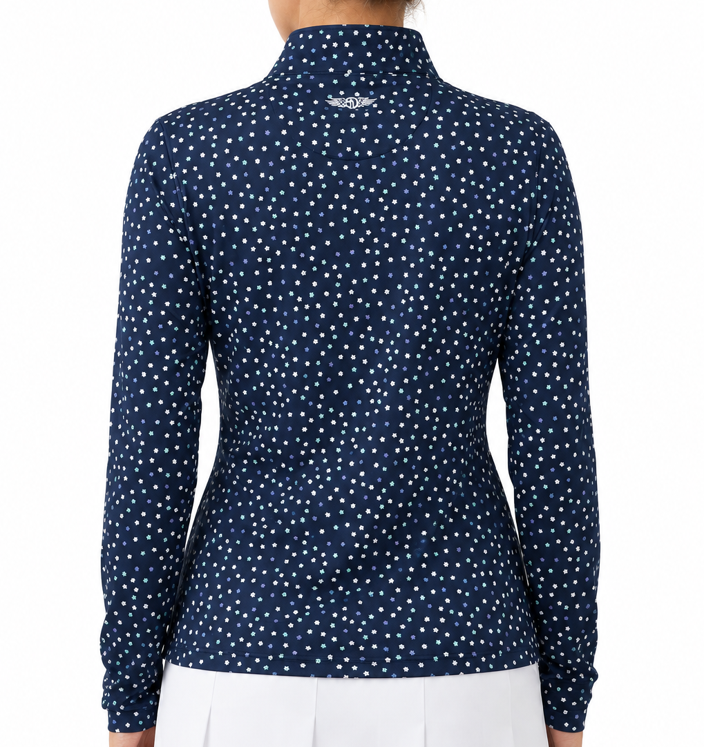 Straight Down Women's Quarter Zip Sprinkles New Indigo Size M