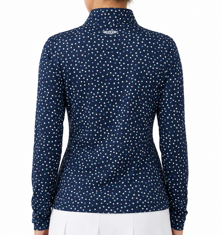 Straight Down Women's Quarter Zip Sprinkles New Indigo Size M