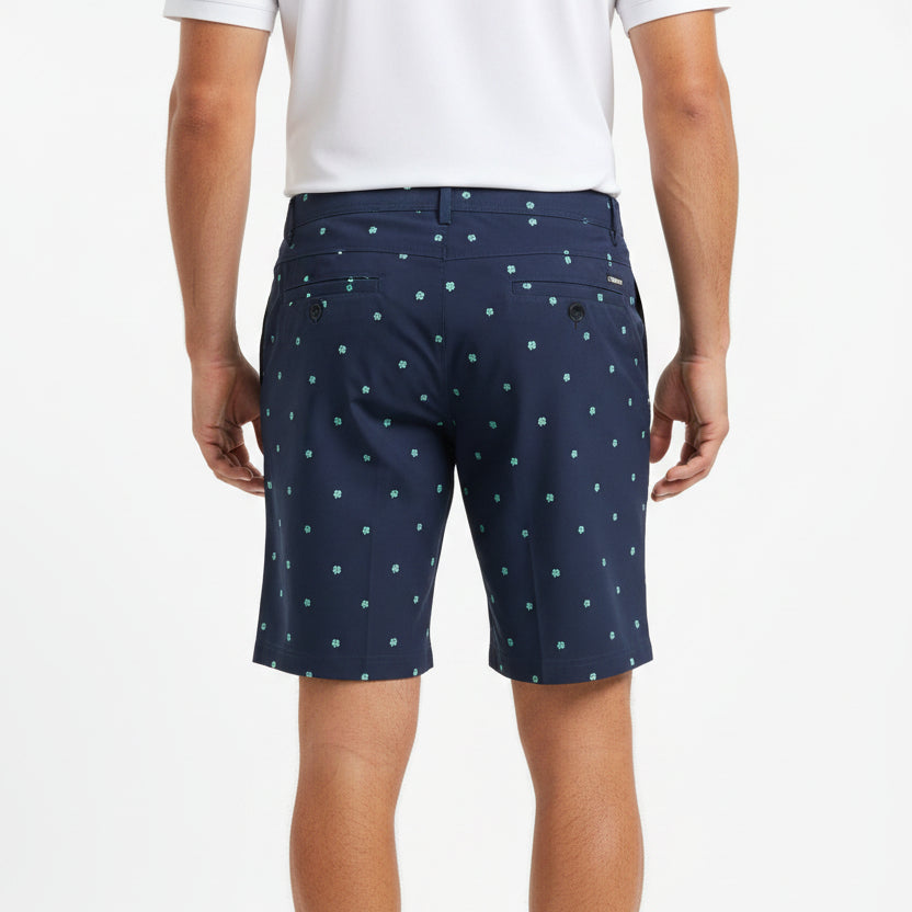 Straight Down Declan Print Shorts (10") - Navy - Size 32 - Skorzie