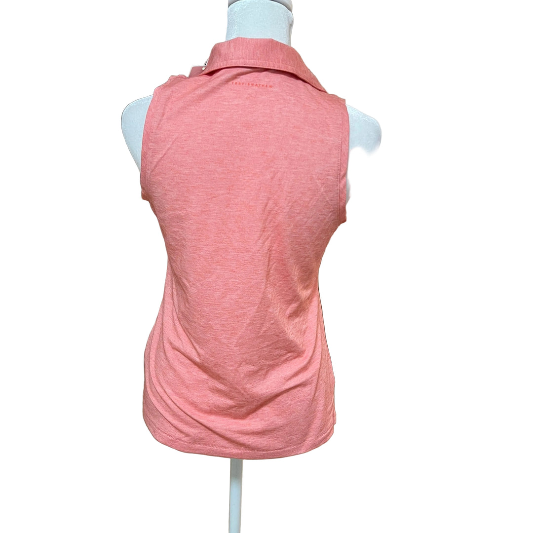 Travis Mathew Featherweight Printed SL Polo (w/ logo) - Heather Porcelain Rose - X-Small - Skorzie