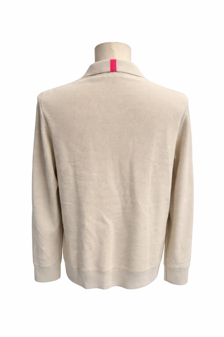 G/FORE Johnny Collar Cooling Cotton Sweater Polo - Pumice - Medium - Skorzie