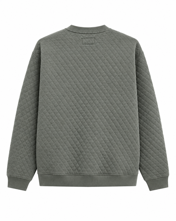 Marine Layer Corbet Quilted Crewneck - Dusty Pine