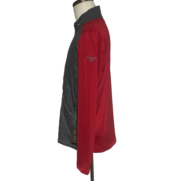 KJUS Retention Jacket (w/ logo) - Grey/Red - Medium - Skorzie