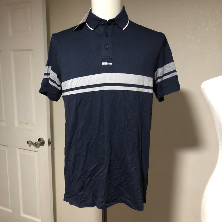Wilson Players Seamless Polo - Navy/Grey Stripe (POS ONLY) - Skorzie