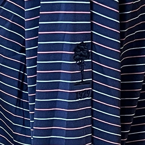 FootJoy Sun Protection 1/4 Zip Long Sleeve (w/logo) - Navy Stripe - Large - Skorzie