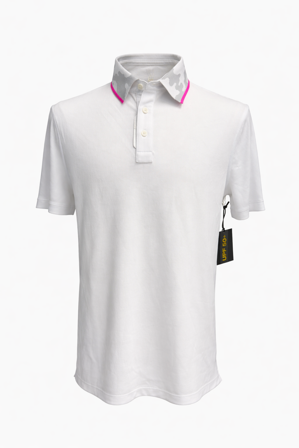 G/FORE Men's Camo Collar Performance Pique Polo - Snow - Medium - Skorzie