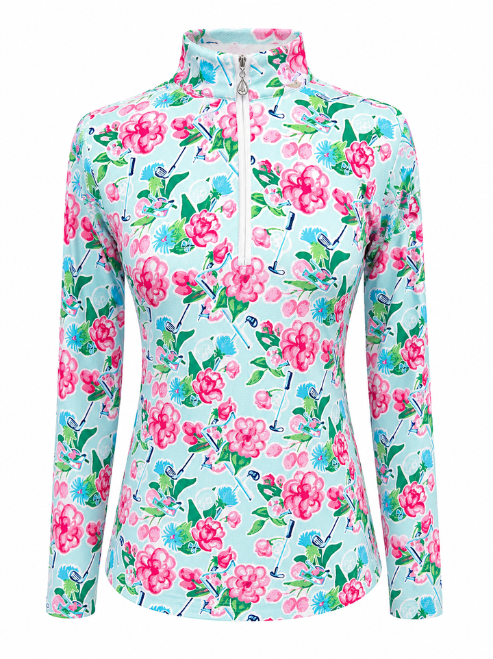 SanSoleil SOLTEK LUX L/S PRINT MOCK - Floral Clubs